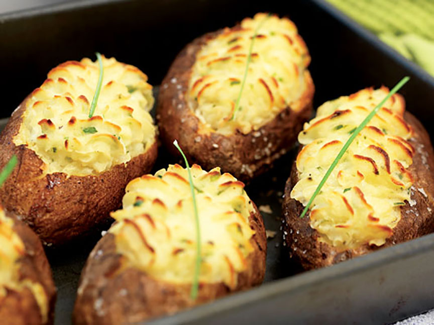 Twice Baked Potatoes with Goat Cheese and Chives